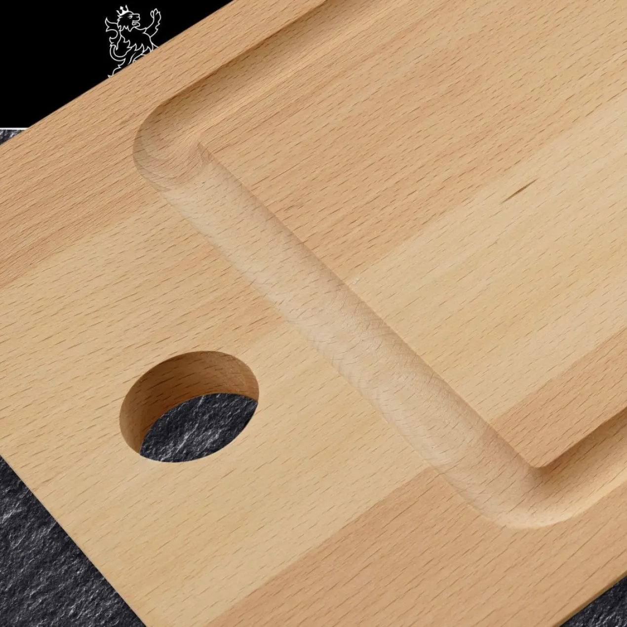 Schneidebrett m. Saftrille, 45x20cm, FSC™-zertifizierte Buche
