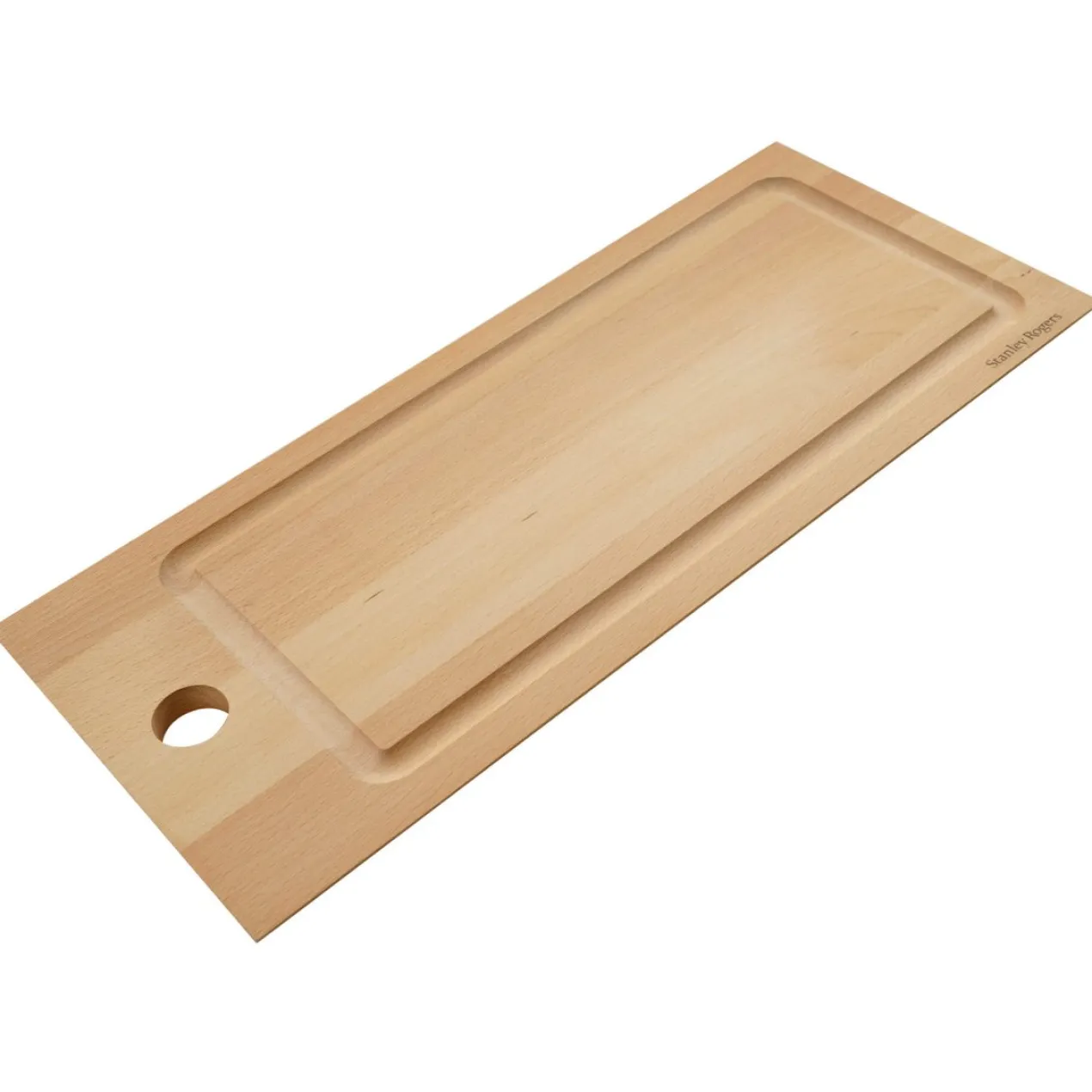 Schneidebrett m. Saftrille, 45x20cm, FSC™-zertifizierte Buche