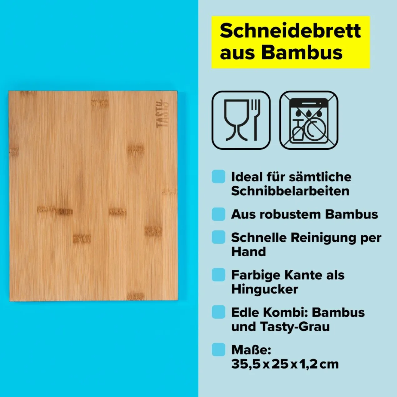 Schneidebrett, 35,5x25cm, Bambus