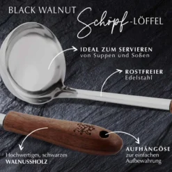 Schöpflöffel Black Walnut, 29cm, Walnussholz