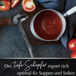 Schöpflöffel Satin, schwarz, Edelstahl