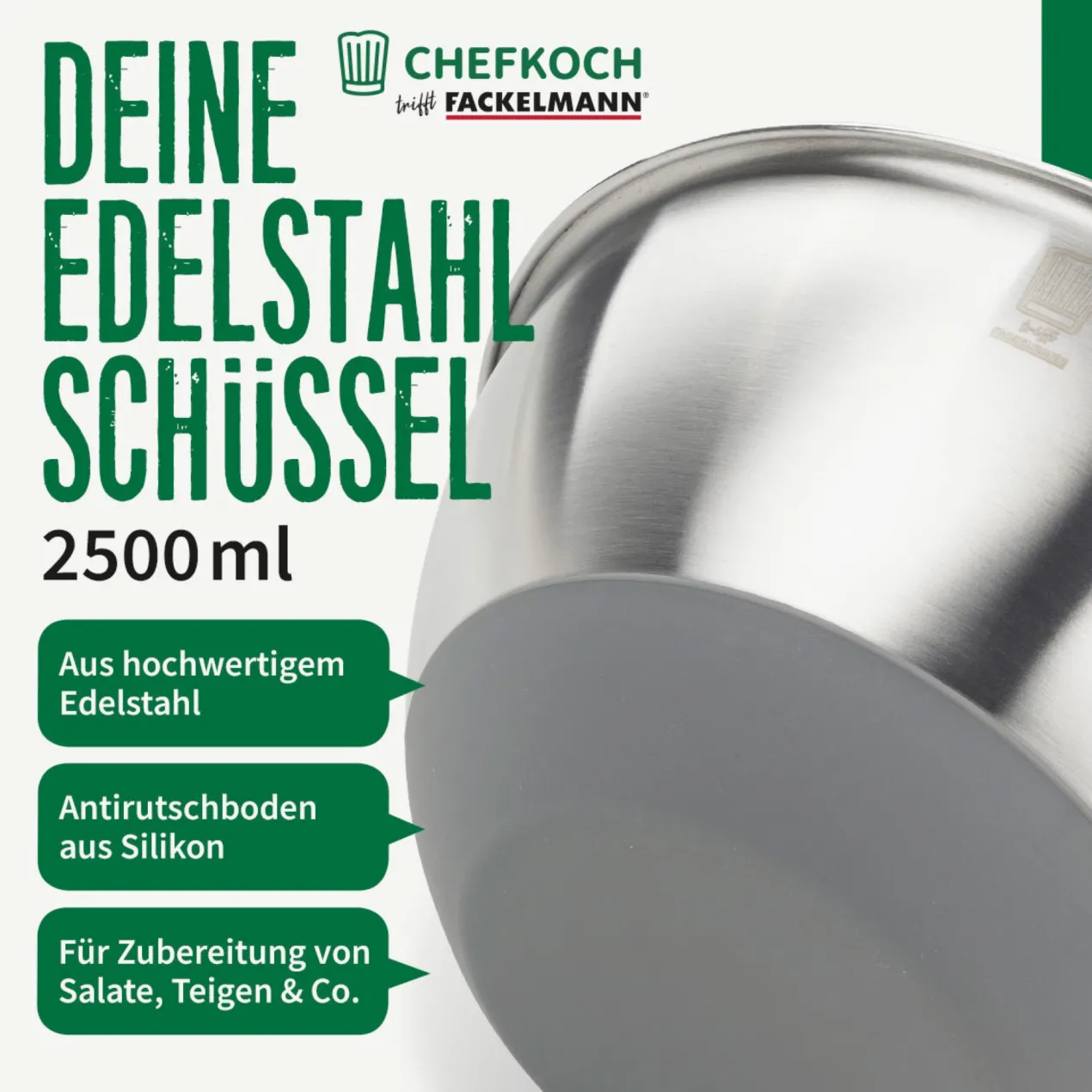 Schüssel, 2,5 l, Edelstahl