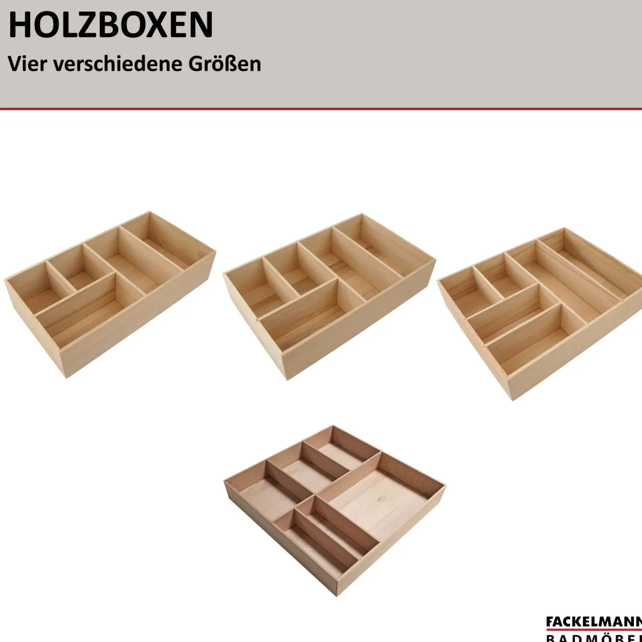 Schubkastenbox 26x7x32,1 cm, Buchenholz