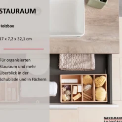 Schubkastenbox 17x7x32,1 cm, Buchenholz