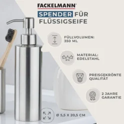 Seifenspender, 350ml, Edelstahl