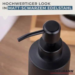Seifenspender, 350ml, schwarz matt, Edelstahl