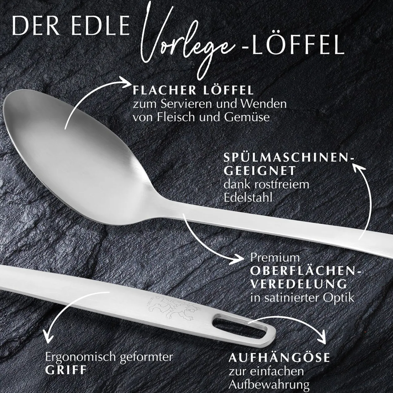 Servierlöffel Satin, 31,5cm, Edelstahl