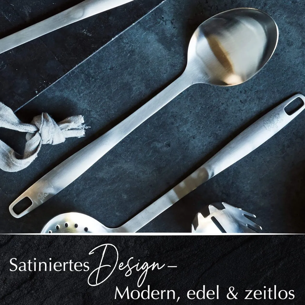 Servierlöffel Satin, 31,5cm, Edelstahl