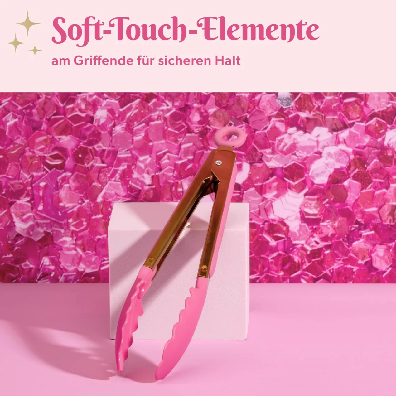 Servierzange, pink gold