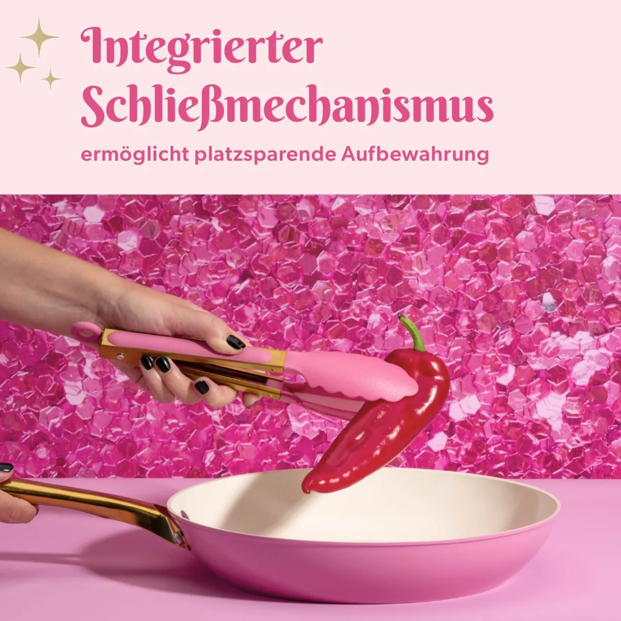 Servierzange, pink gold