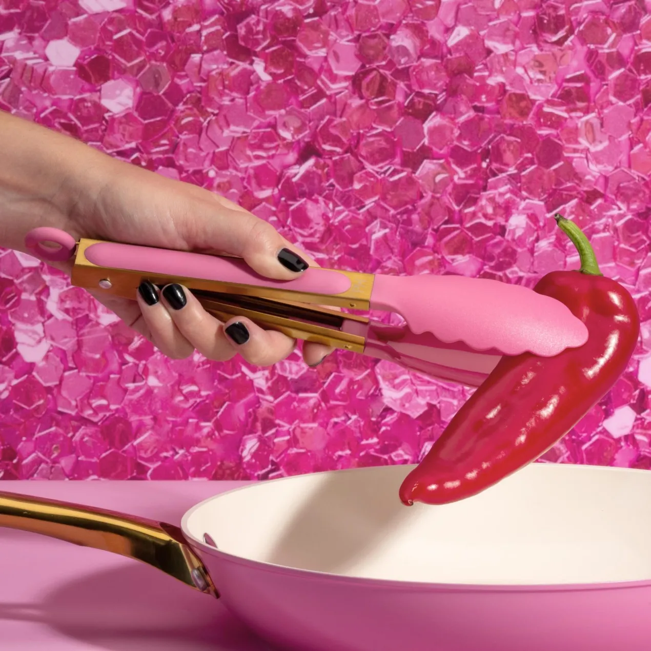 Servierzange, pink gold