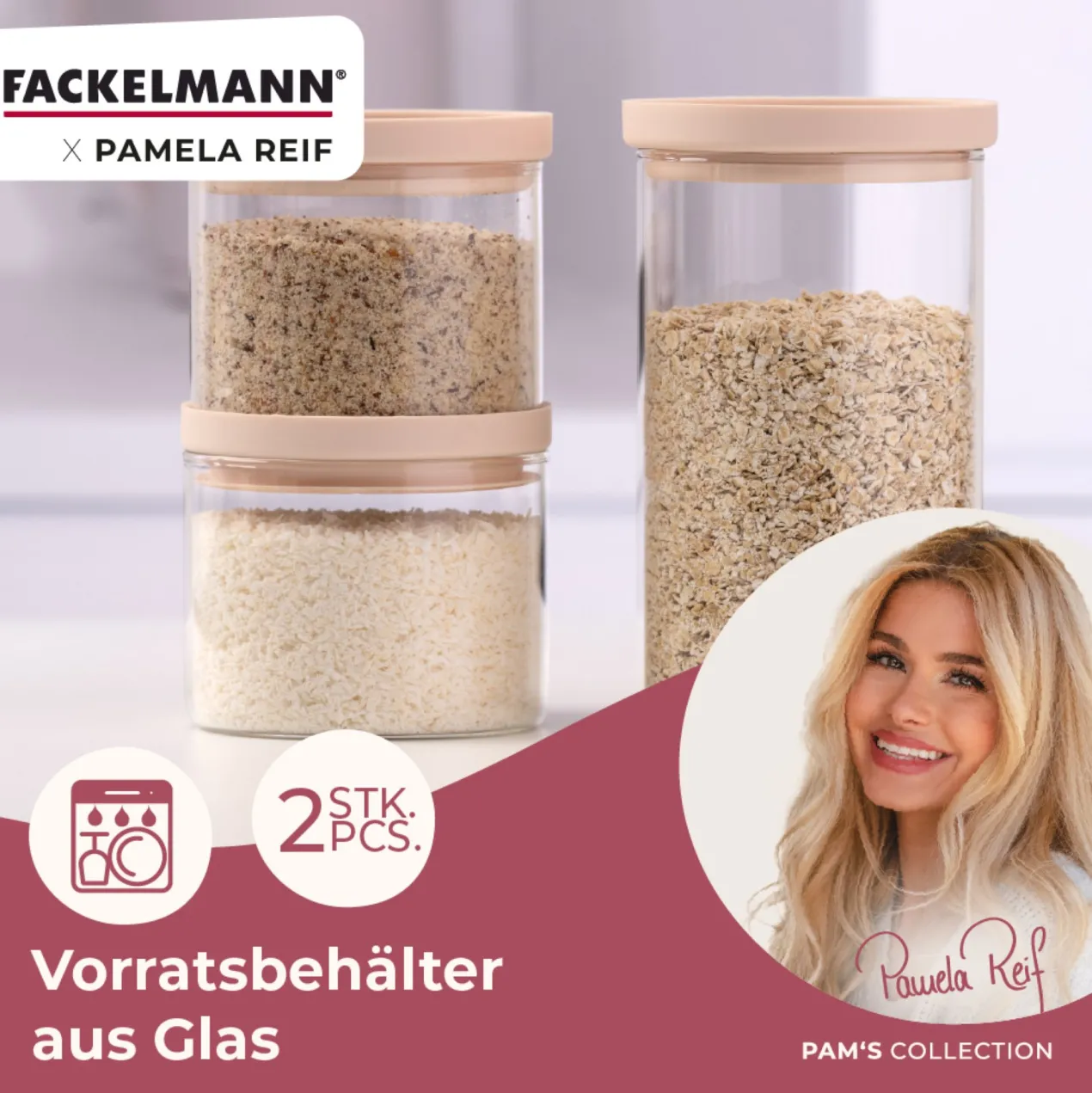 Set Pamela Reif Vorratsdosen rund, 2-tlg.