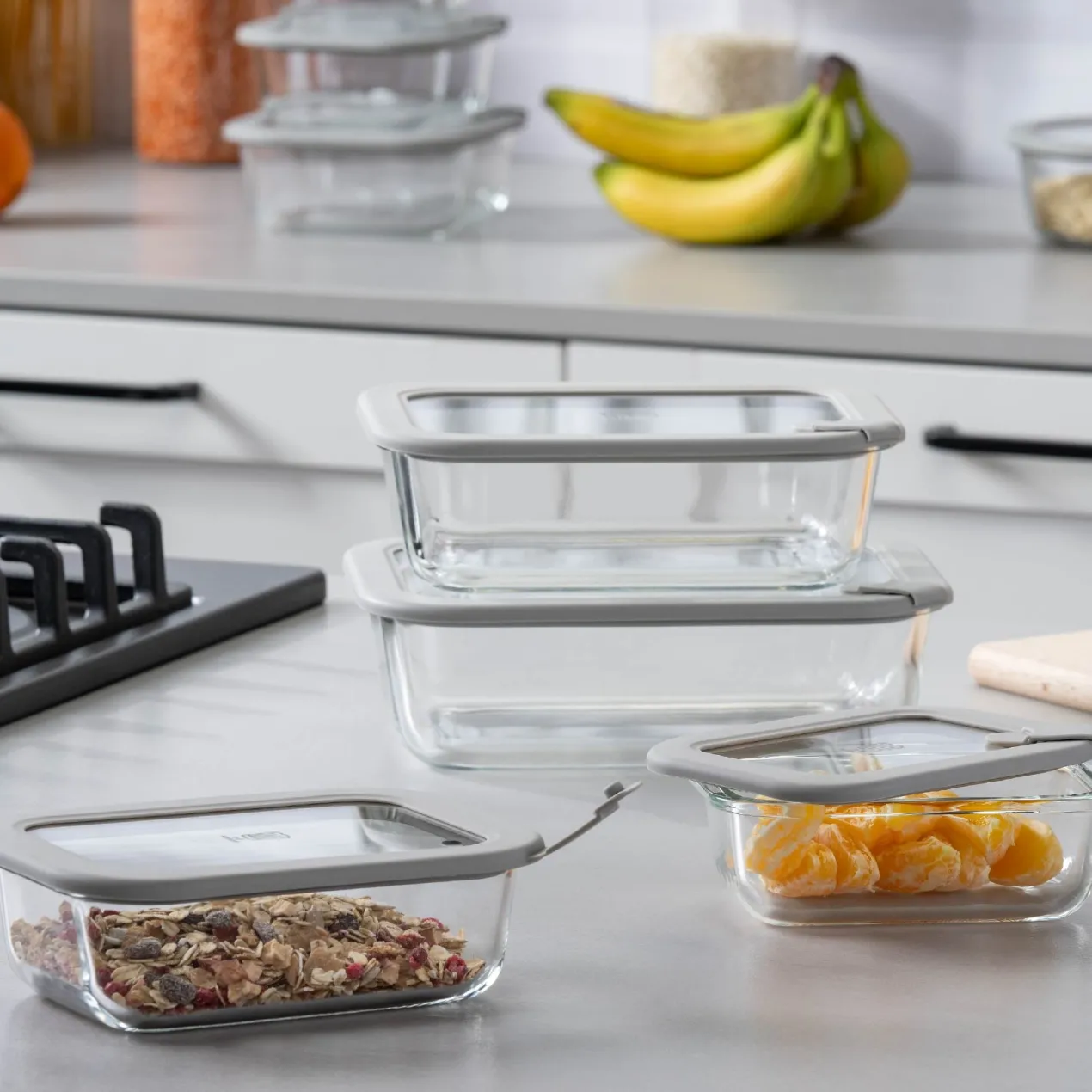 Set Vorratsgläser "Alles aus Glas", viereckig, 4-tlg.