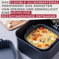 Silikonform für Heißluftfritteuse eckig, 15x15x5cm