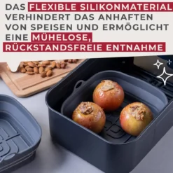 Silikonform für Heißluftfritteuse eckig, 17x17x6,5cm, faltbar