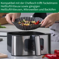 Silikonform für Heißluftfritteuse, antihaft, Ø20cm
