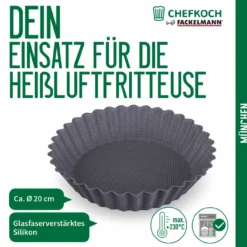 Silikonform für Heißluftfritteuse, antihaft, Ø20cm