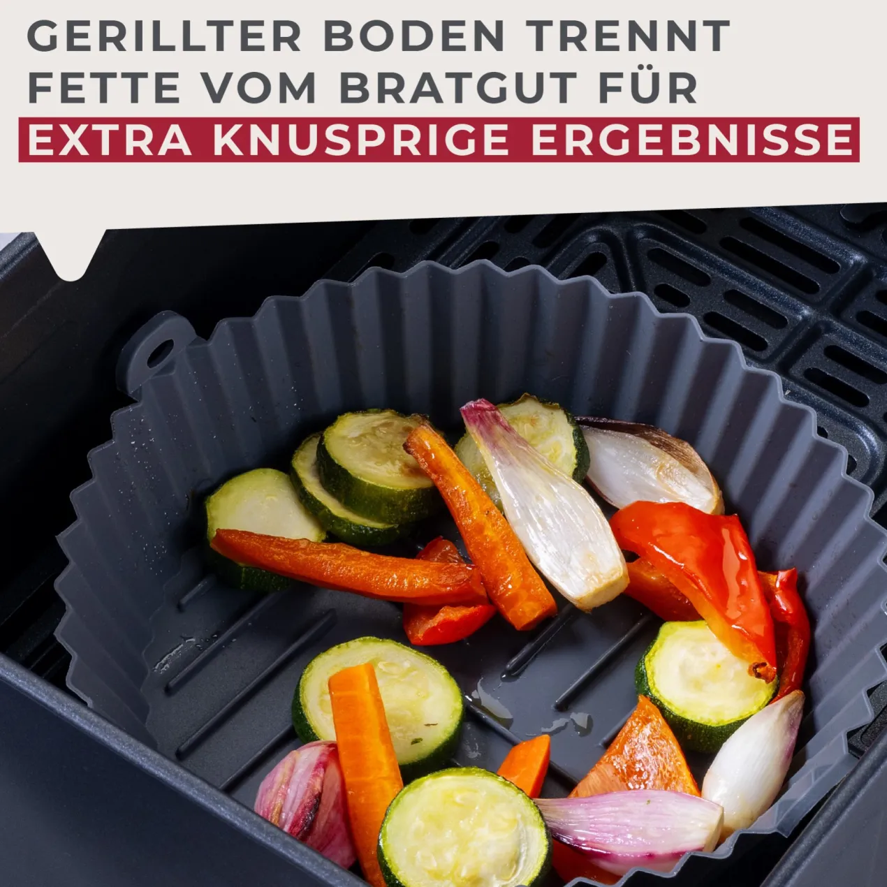 Silikonform für Heißluftfritteuse rund, Ø15cm