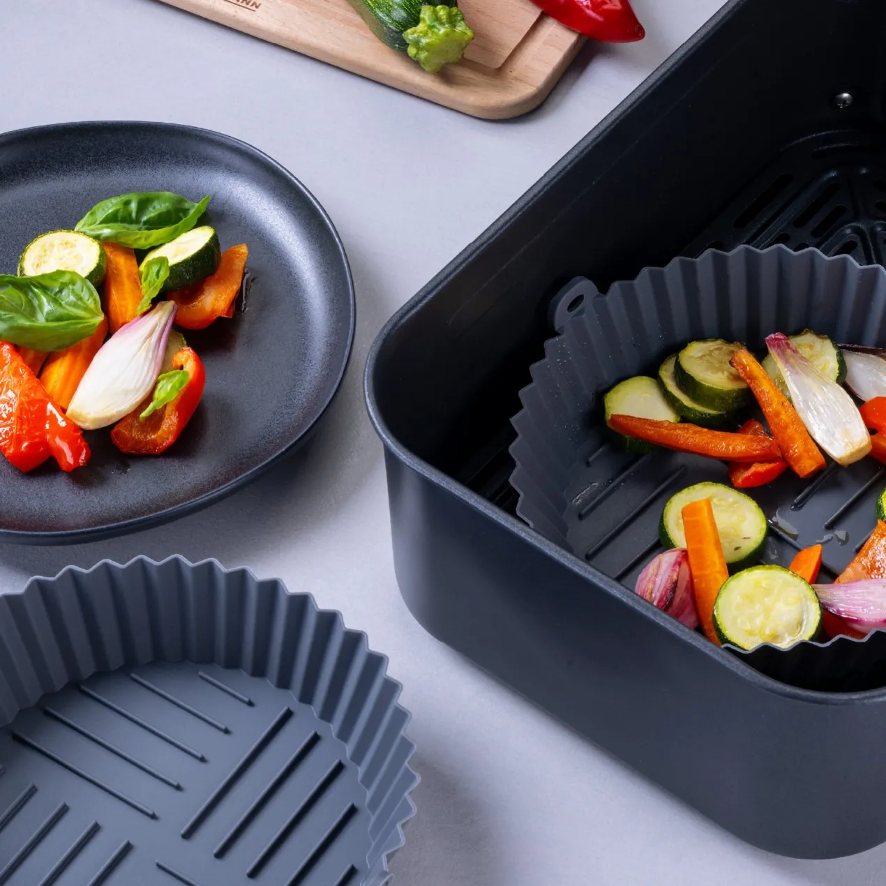 Silikonform für Heißluftfritteuse rund, Ø15cm