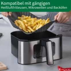 Silikonform für Heißluftfritteuse, antihaft, 28,5×28,5cm
