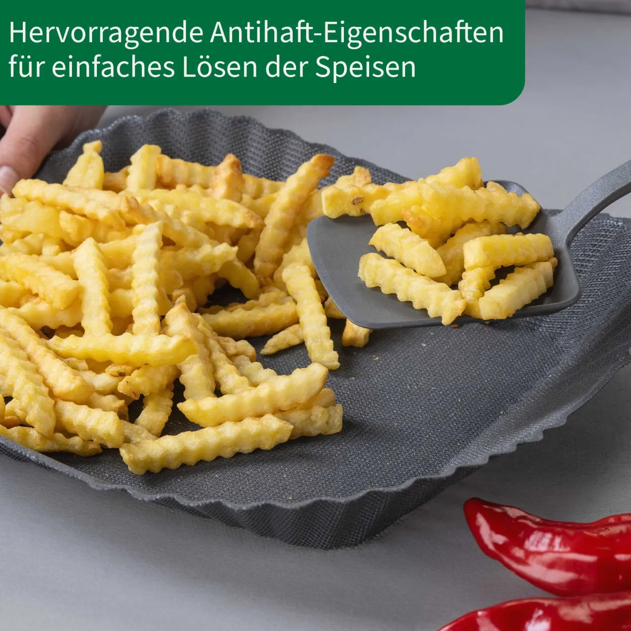 Silikonform für Heißluftfritteuse, antihaft, 28,5×28,5cm