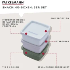 Snack Box Be The Move, eckig, 7x7cm, 3 Stk.