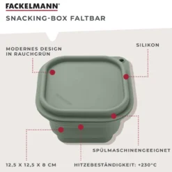 Snack Box Be The Move, faltbar, eckig, 13x13cm, grün