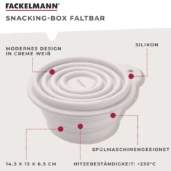 Snack Box Be The Move, faltbar, rund, Ø13cm, weiß
