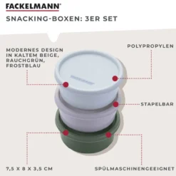 Snack Box Be The Move, rund, Ø8cm, 3 Stk.