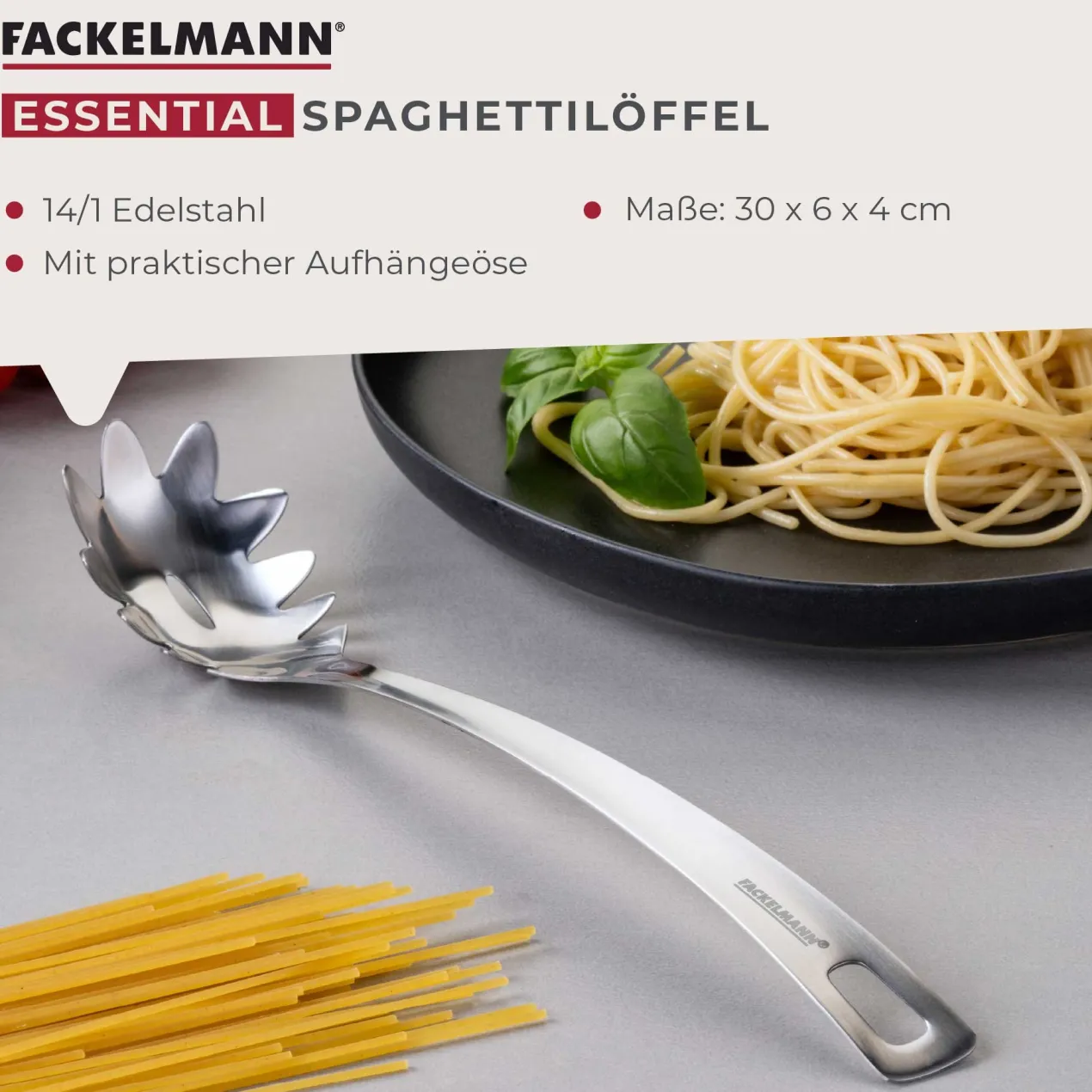 Spaghettilöffel Essential, Edelstahl