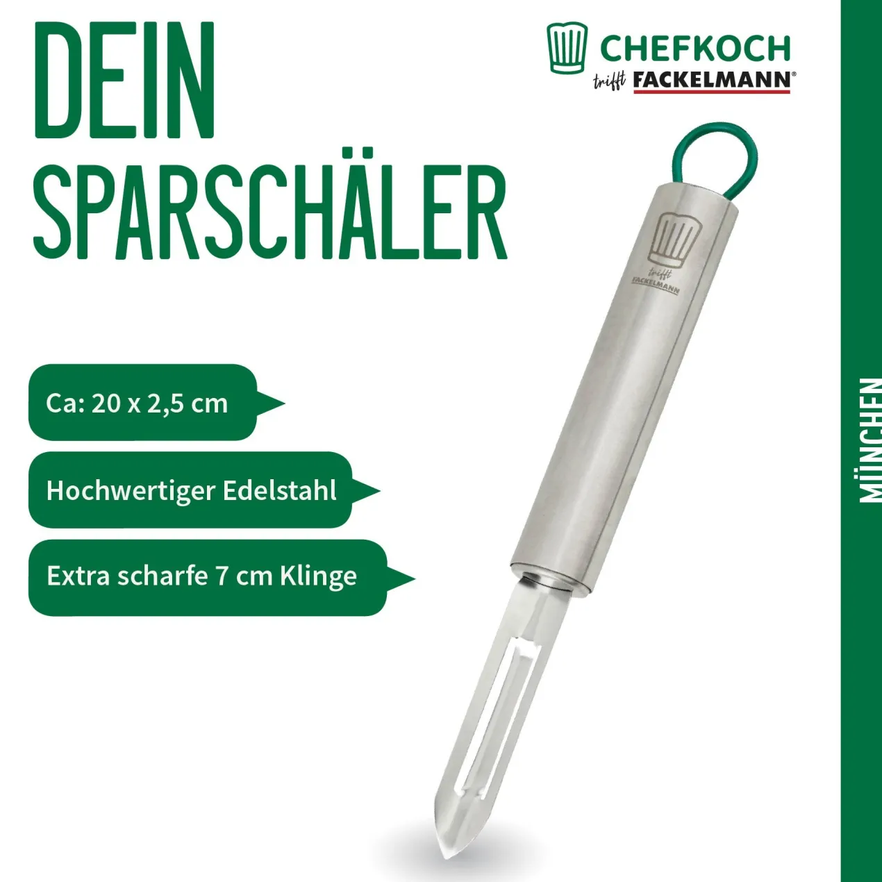 Sparschäler München, 20cm, Edelstahl