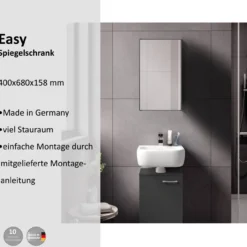Spiegelschrank Easy, 40cm, Anthrazit