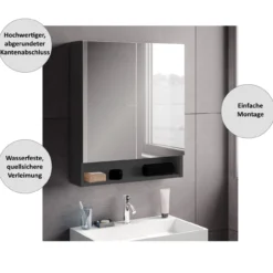 Spiegelschrank Easy, 60cm, Anthrazit