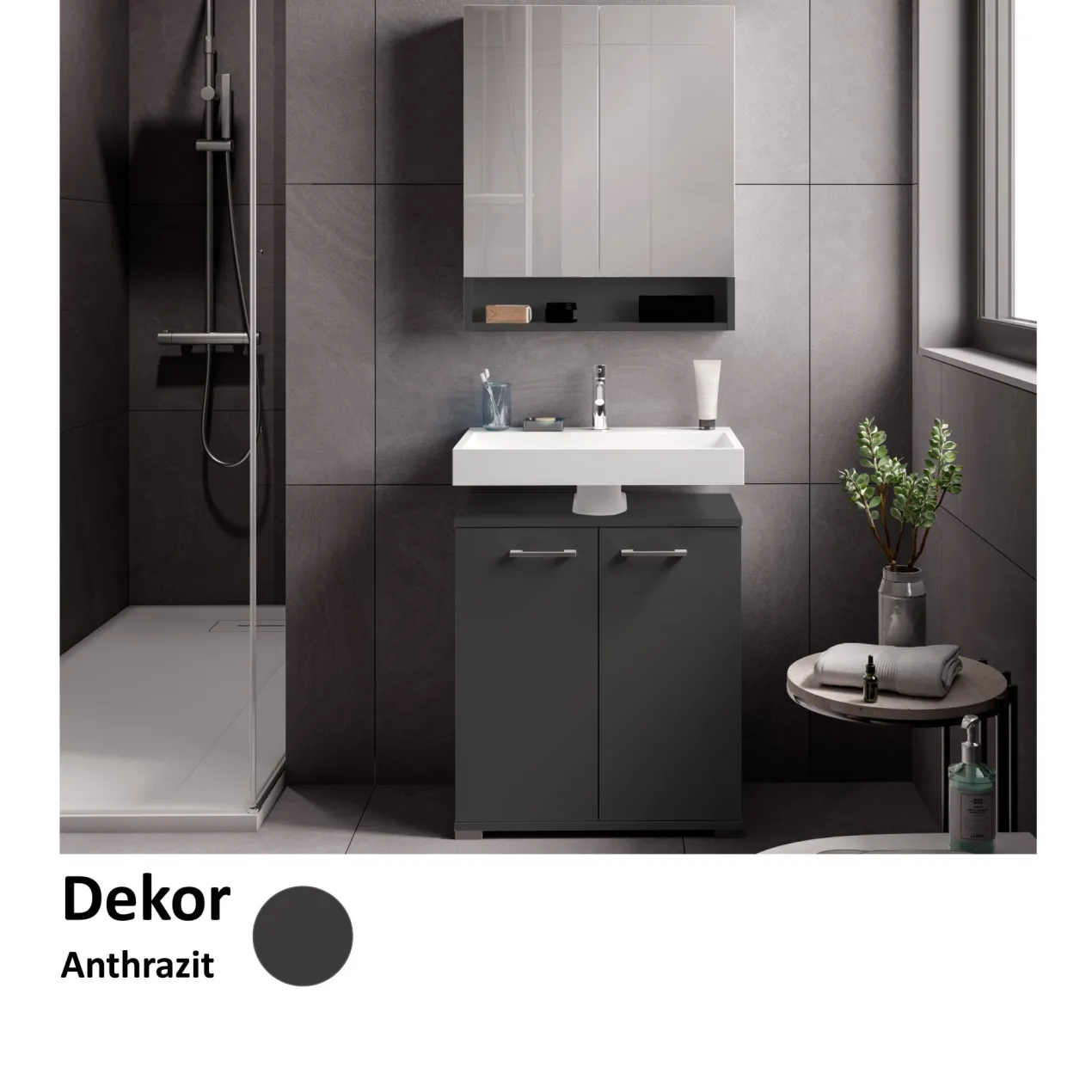 Spiegelschrank Easy, 60cm, Anthrazit