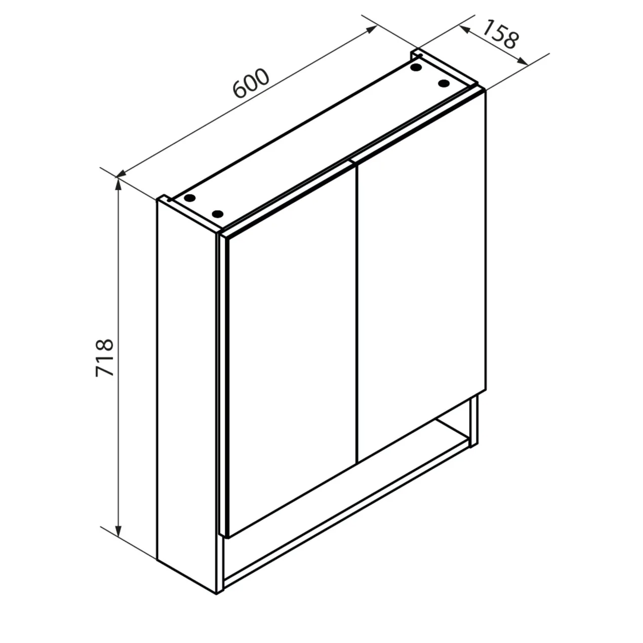 Spiegelschrank Easy, 60cm, Anthrazit