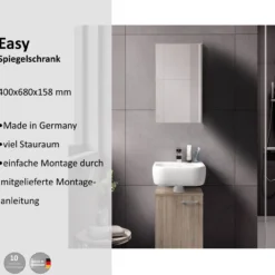 Spiegelschrank Easy, 40cm, Eiche