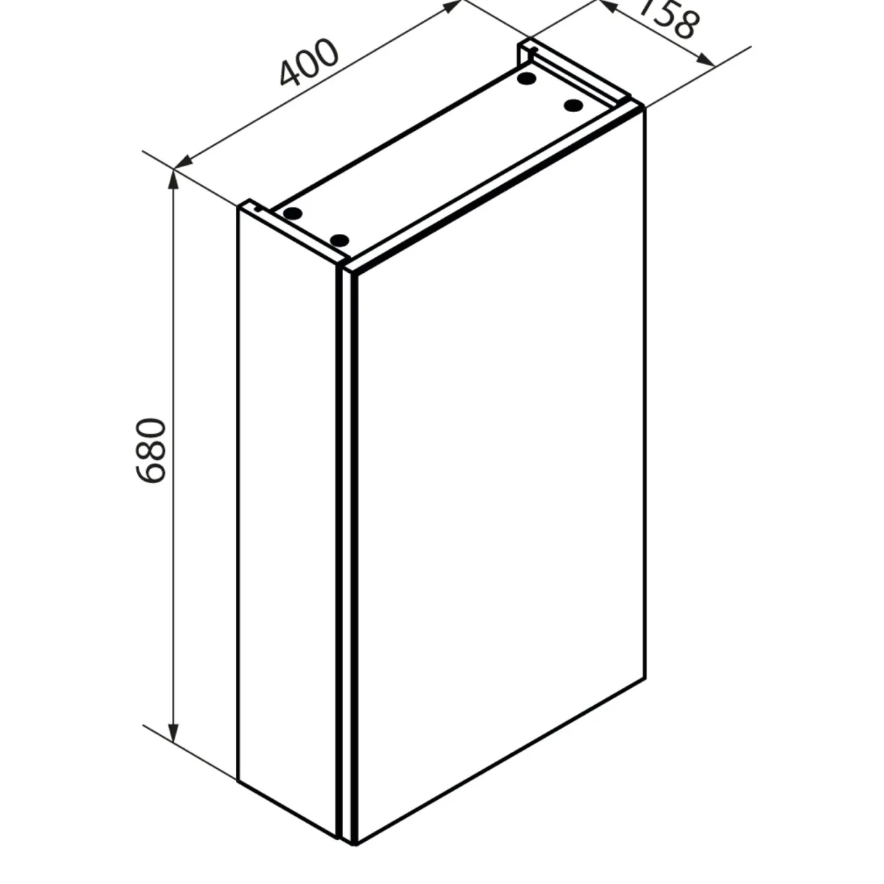 Spiegelschrank Easy, 40cm, Eiche