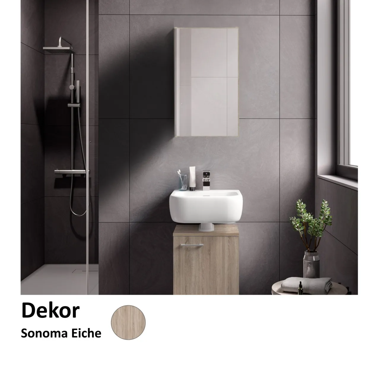 Spiegelschrank Easy, 40cm, Eiche
