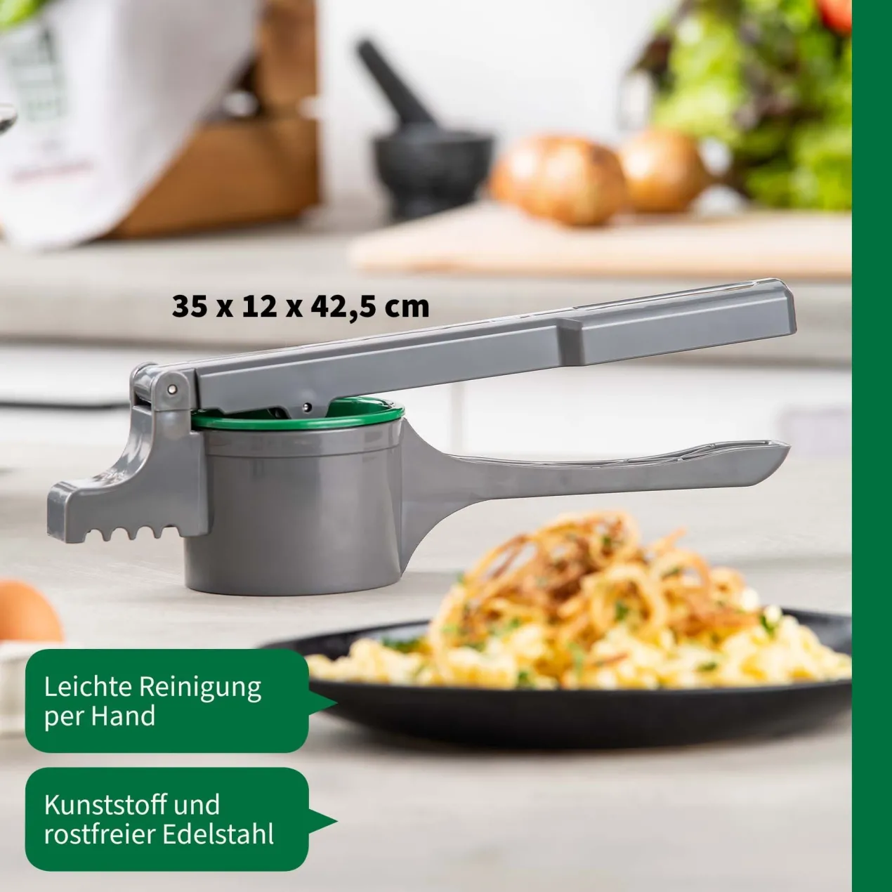 Spätzlepresse mit 3 Lochscheiben, 4-teilig