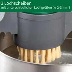Spätzlepresse mit 3 Lochscheiben, 4-teilig