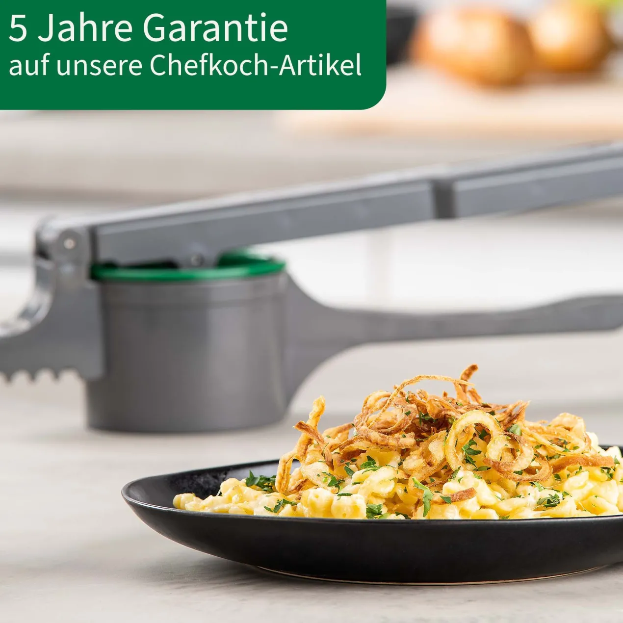 Spätzlepresse mit 3 Lochscheiben, 4-teilig