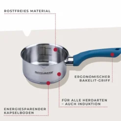 Stielkasserolle Essential, Ø12cm, blau