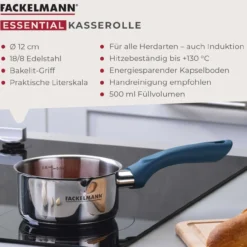 Stielkasserolle Essential, Ø12cm, blau