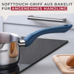 Stielkasserolle Essential, Ø16cm, blau