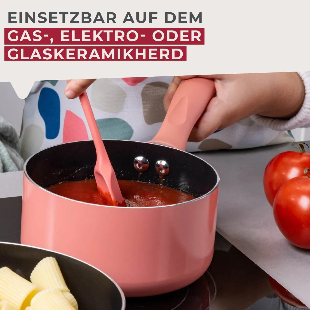 Stielkasserolle Mini Cooking, rosa, Ø14cm