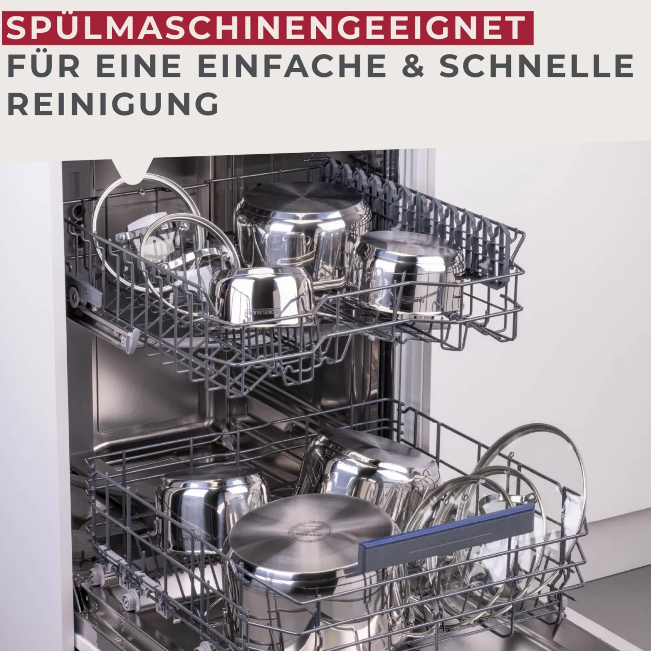 Stielkasserolle mit Deckel Lara, Ø16cm, Edelstahl
