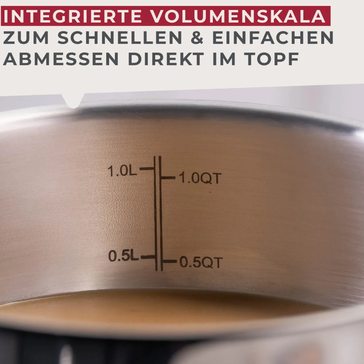 Stielkasserolle mit Deckel Lara, Ø16cm, Edelstahl
