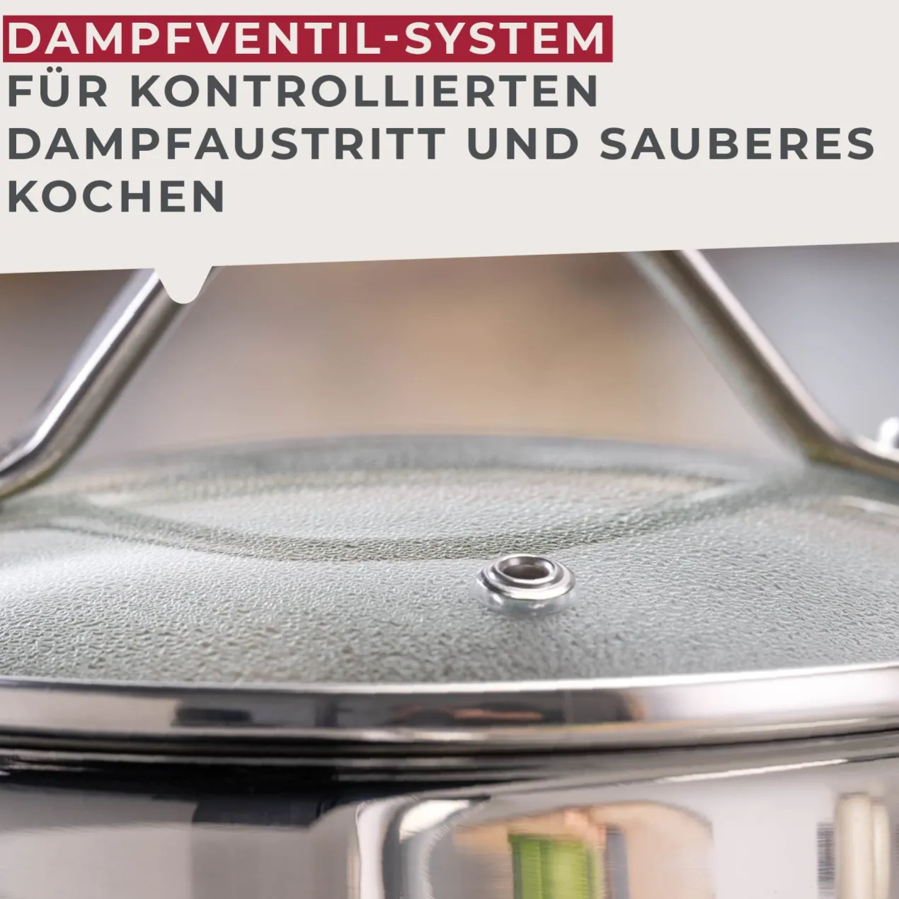 Stielkasserolle mit Deckel Lara, Ø16cm, Edelstahl