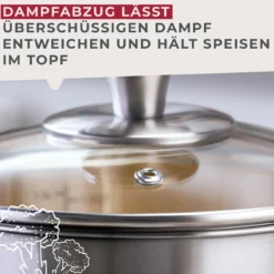 Stielkasserolle mit Deckel Ovalgriff, Ø16cm, Edelstahl