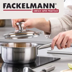 Stielkasserolle mit Deckel Ovalgriff, Ø16cm, Edelstahl